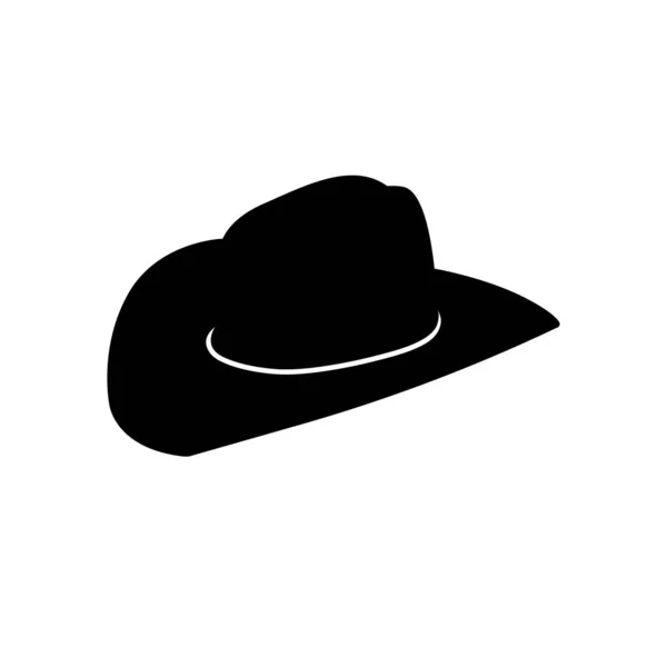 Cowboy Hat Black White Icon Design Element Isolated White Background — Image vectorielle