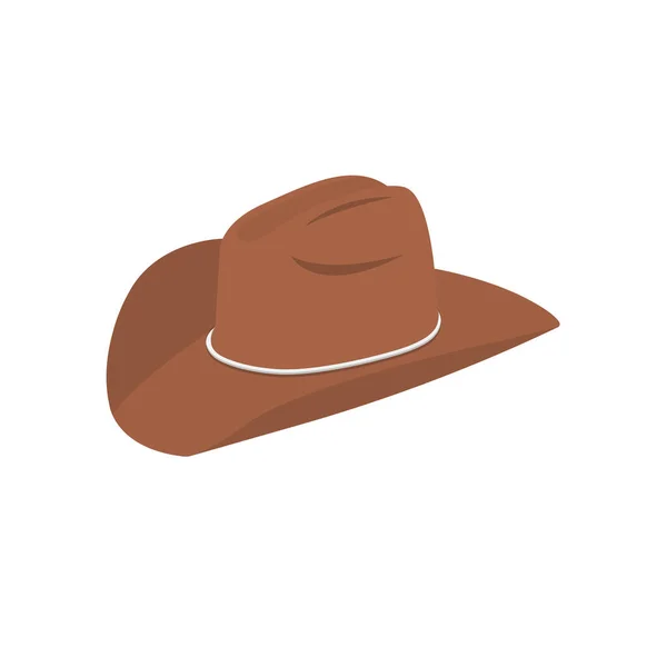 Cowboy Hat Flat Illustration Clean Icon Design Element Isolated White — Stock vektor