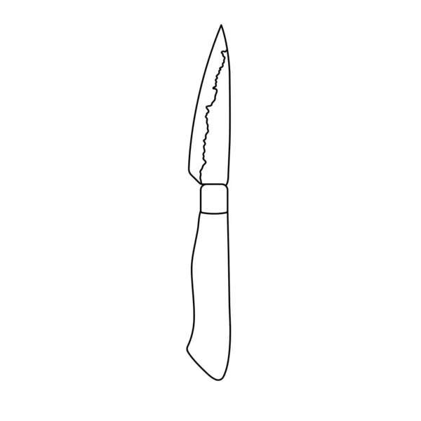 Kitchen Knife Outline Icon Illustration White Background — ストックベクタ