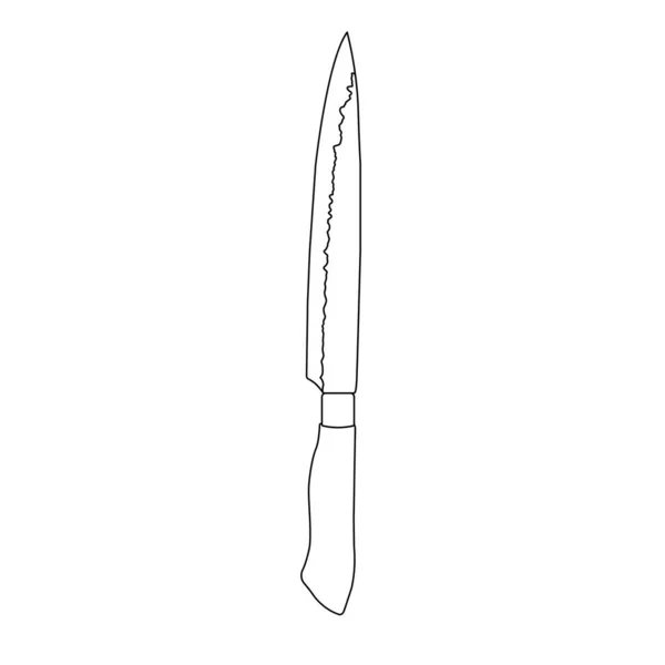 Kitchen Knife Outline Icon Illustration White Background — Stockvektor