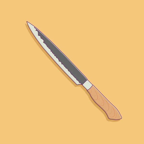 Kitchen Knife Vector Icon Illustration Outline Design Element Clip Art — Vector de stock