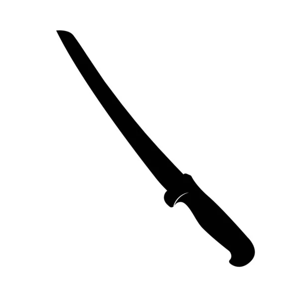 Kitchen Knife Black White Icon Design Element Isolated White Background — Stok Vektör