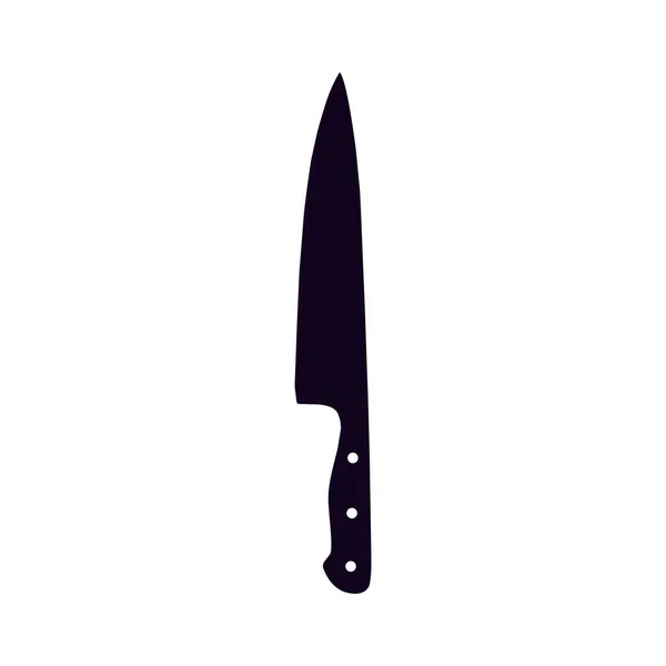 Kitchen Knife Black and White Icon Design Element on Isolated White Background