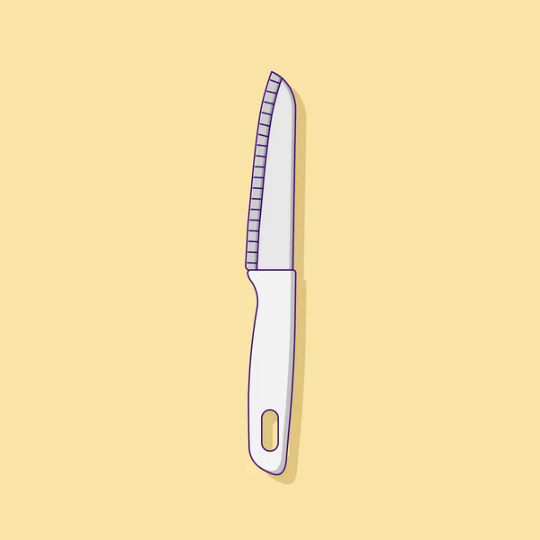 Kitchen Knife Vector Icon Illustration Outline Design Element Clip Art — Stockvektor