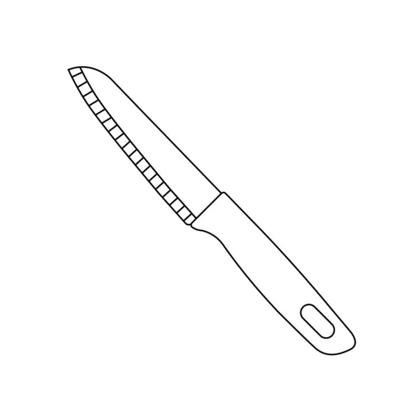 Kitchen Knife Outline Icon Illustration White Background — ストックベクタ