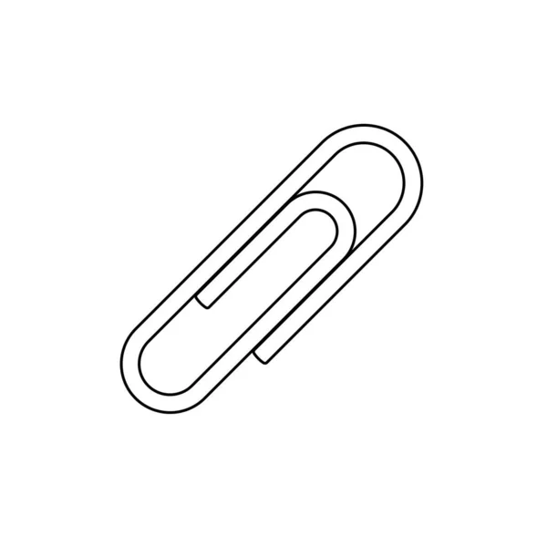 Paper Clip Outline Icon Illustration White Background — ストックベクタ