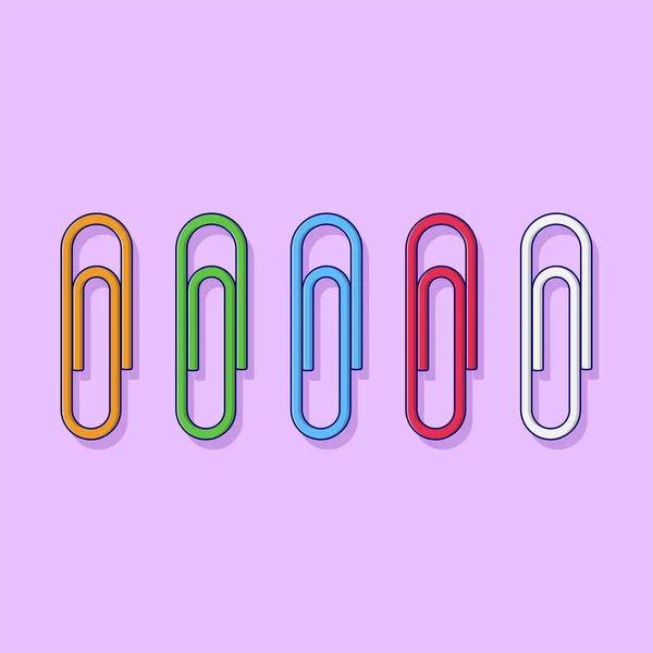 Paper Clip Vector Icon Illustration Outline Design Element Clip Art — Stock Vector