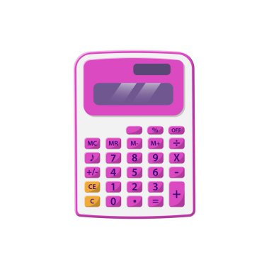 Düz hesap makinesi çizimi. İzole edilmiş Beyaz Arkaplanda Temiz Simge Tasarım Elemanı