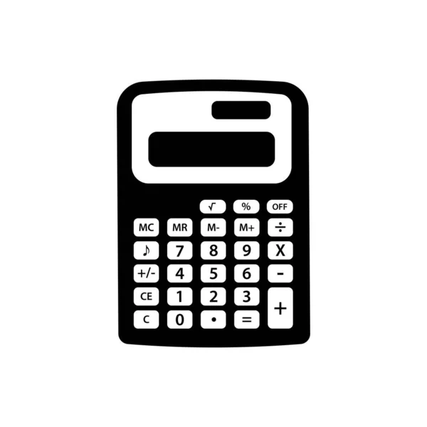 Калькулятор Чорно Біла Піктограма Елемент Дизайну Ізольованому Білому Тлі — стоковий вектор