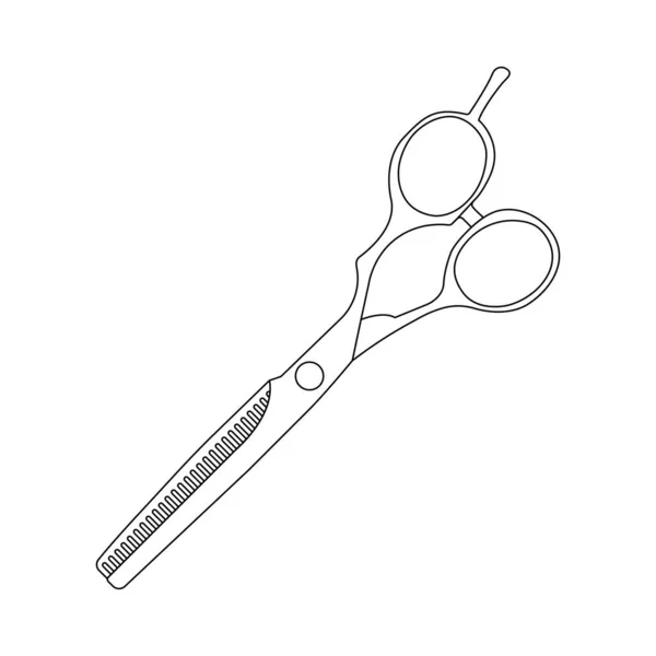 Haircut Scissors Outline Icon Illustration White Background — Vetor de Stock