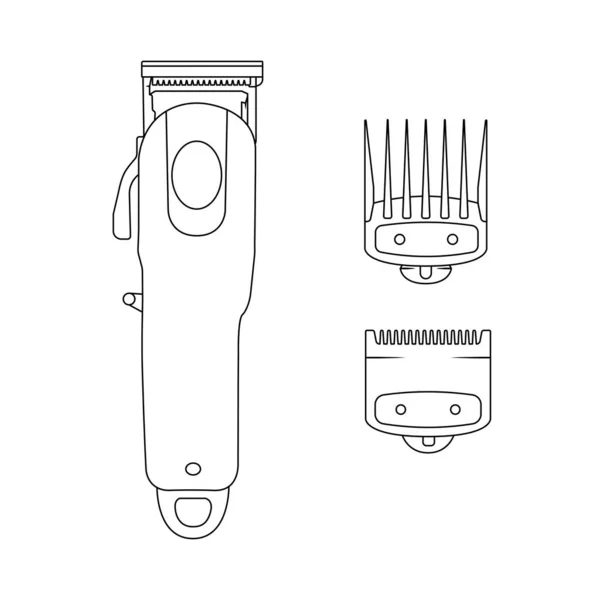 Haircut Machine Outline Icon Illustration White Background — Vettoriale Stock