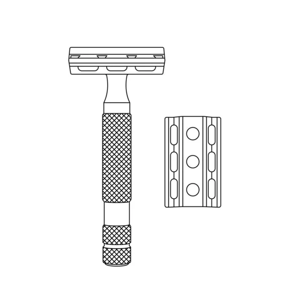 Disposable Razor Outline Icon Illustration White Background — Vettoriale Stock