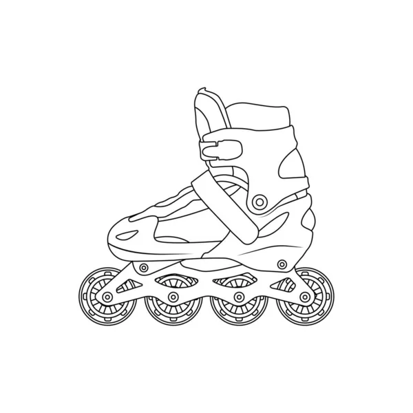 Roller Skates Outline Icon Illustration White Background —  Vetores de Stock