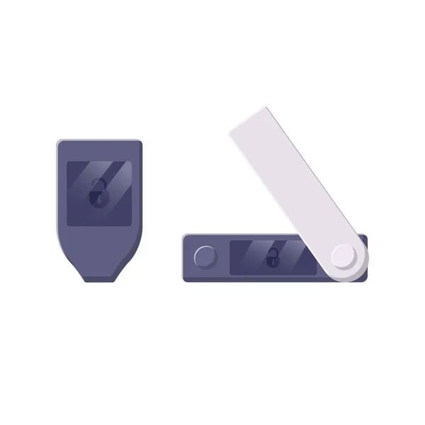 Crypto Hardware Wallet Ilustración Plana Elemento Diseño Icono Limpio Sobre — Archivo Imágenes Vectoriales