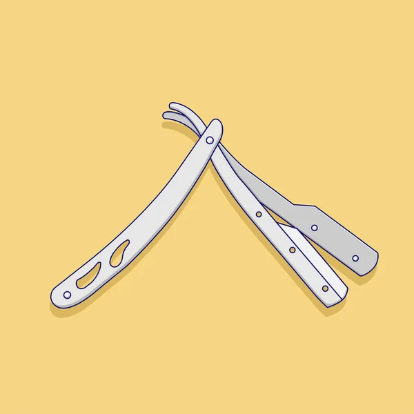 Straight Razor Vector Icon Illustration Shaving Tools Vector Flat Cartoon —  Vetores de Stock