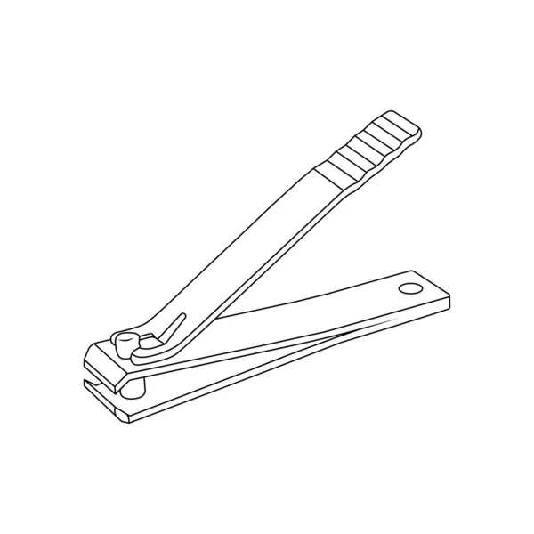Nail Clipper Outline Icona Illustrazione Sfondo Bianco — Vettoriale Stock