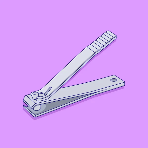 Nail Clipper Vector Icon Illustration Nail Scissors Vector Flat Cartoon — Vettoriale Stock