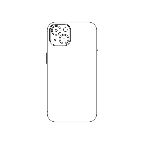 Rückseite Des Smartphone Umrisses Icon Illustration Auf Weißem Hintergrund — Stockvektor