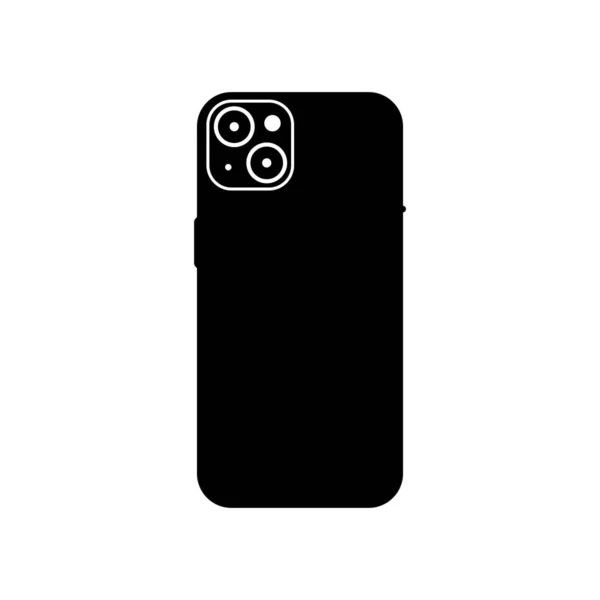 Rückseite Des Smartphone Icon Design Elements Schwarz Und Weiß Auf — Stockvektor