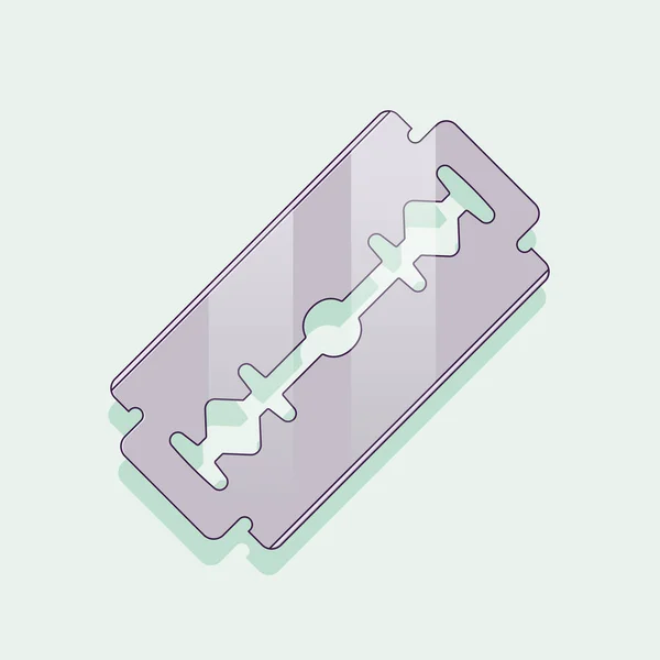 Double Edge Razor Blade Vector Icon Illustration Shaving Tools Vector — Archivo Imágenes Vectoriales