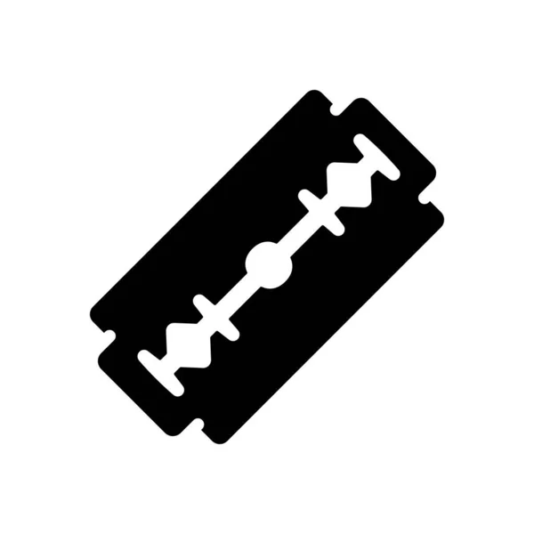 Double Edge Razor Blade Silhouette Black White Icon Design Element — Archivo Imágenes Vectoriales