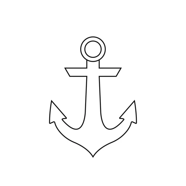 Anchor Outline Icon Illustration White Background — Stock Vector