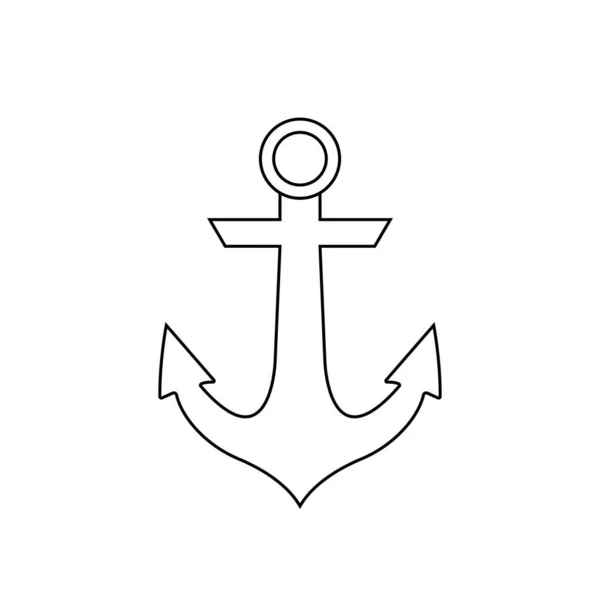 Anchor Outline Icon Illustration White Background — Vector de stock