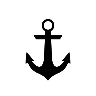 Anchor Silhouette. Black and White Icon Design Element on Isolated White Background