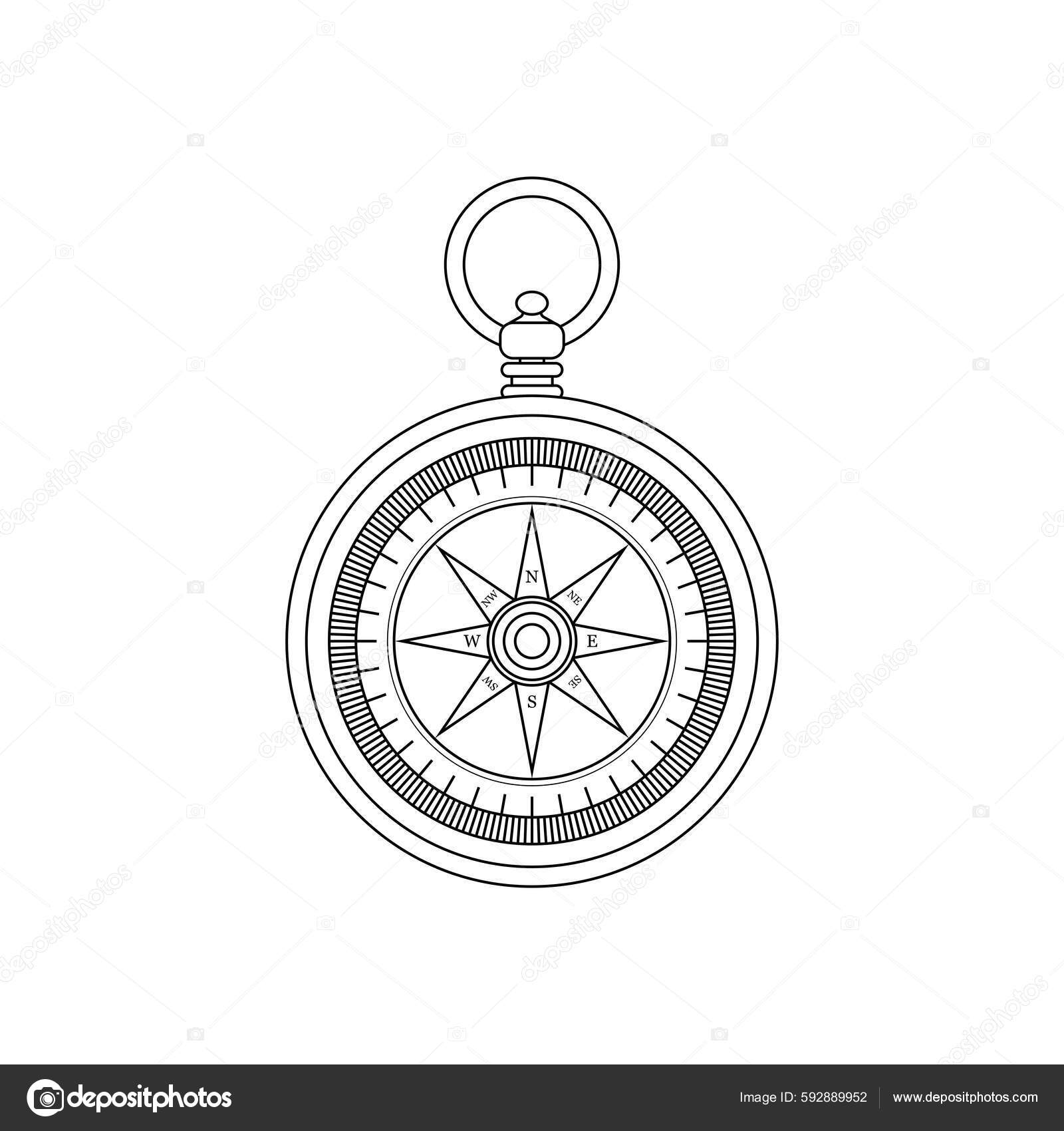 pocket compass outline