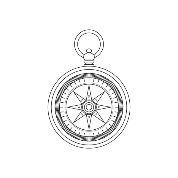 Compass Outline Icon Illustration White Background — Vector de stock