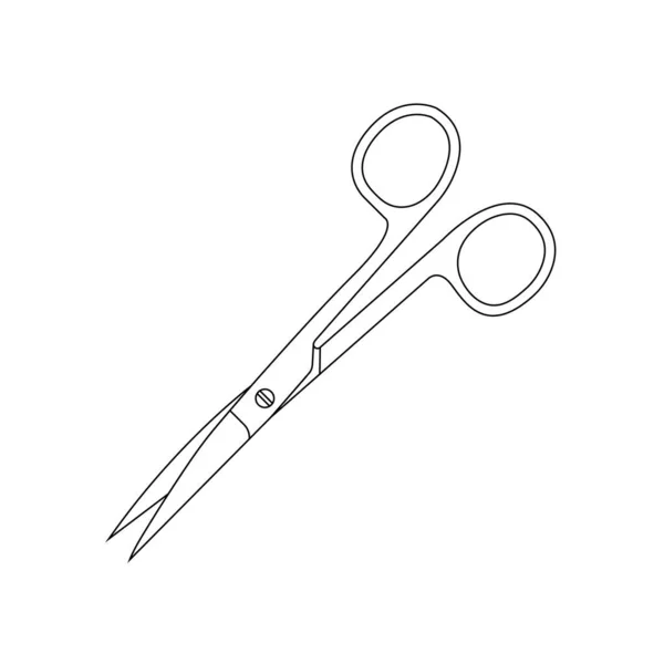 Surgical Scissors Outline Icon Illustration White Background — Stock Vector