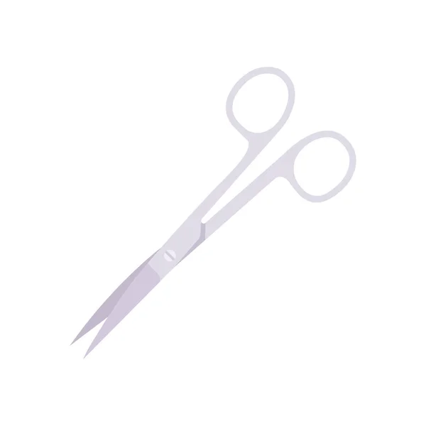 Surgical Scissors Flat Illustration Clean Icon Design Element Isolated White — Vettoriale Stock