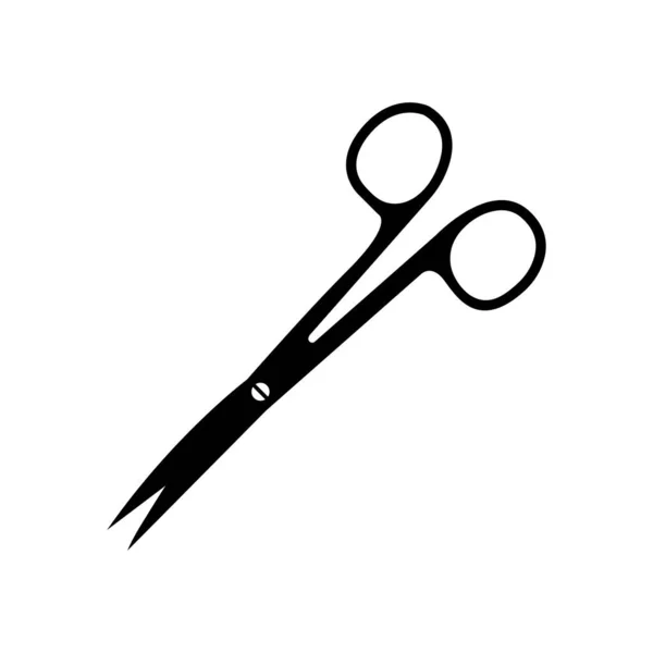 Surgical Scissors Silhouette Black White Icon Design Element Isolated White — 스톡 벡터