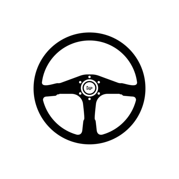 Steering Wheel Silhouette Black White Icon Design Element Isolated White — Stock Vector