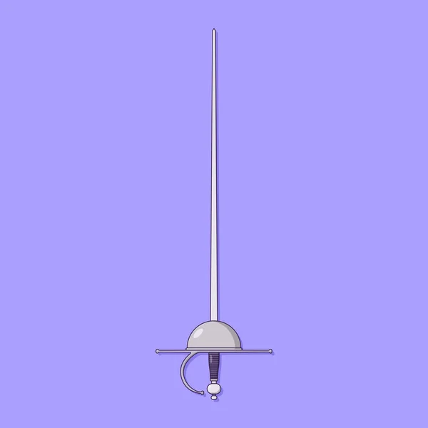 Rapier Vector Icon Illustration Fencing Sword Vector Flat Cartoon Style — Stockvektor