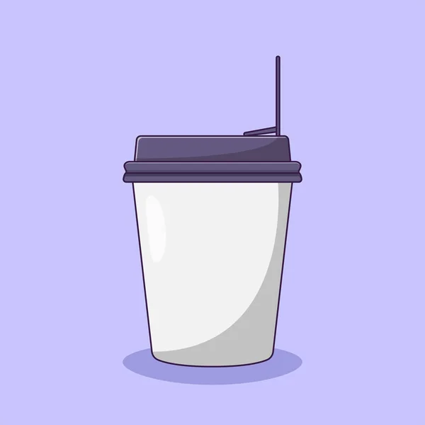 Paper Cup Vector Icon Illustration Blank Paper Cup Vector Flat — Wektor stockowy