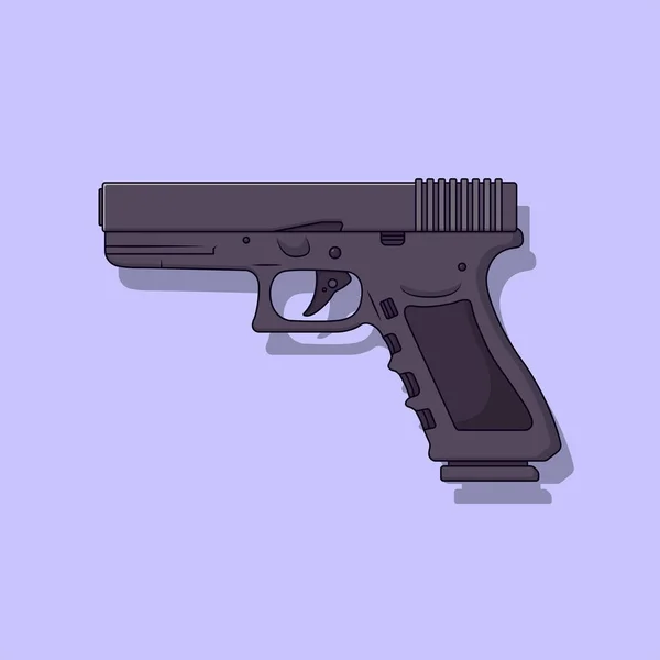 Glock Vector Icon Illustration Handgun Vector Flat Cartoon Style Suitable —  Vetores de Stock