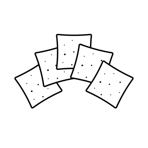 Шматочки Хліба Начерки Ілюстрація Білому Тлі — стоковий вектор