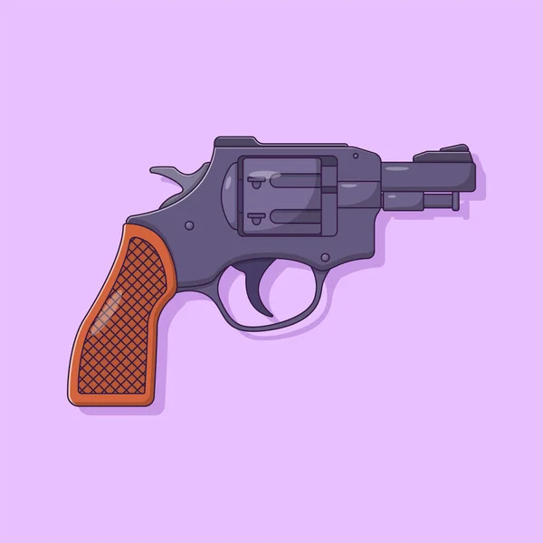 Revolver Gun Vector Icon Illustration Handgun Vector Flat Cartoon Style — Archivo Imágenes Vectoriales