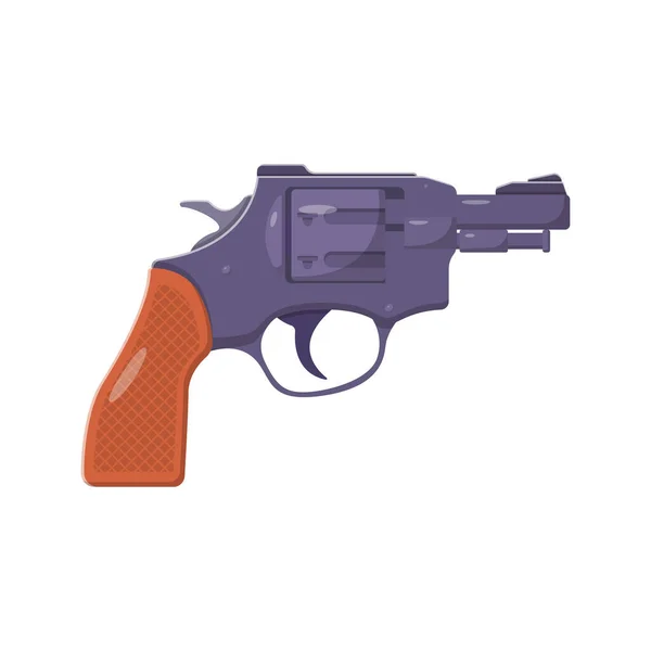 Revolver Gun Flat Illustration Clean Icon Design Elements Isolated White — Stockvektor