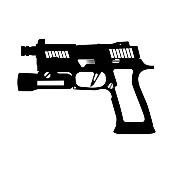 Handgun P320 Silhouette Black White Icon Design Elements Isolated White — Wektor stockowy