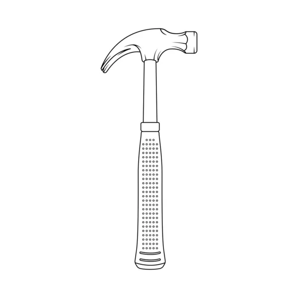 Hammer Outline Icon Illustration White Background — Vettoriale Stock