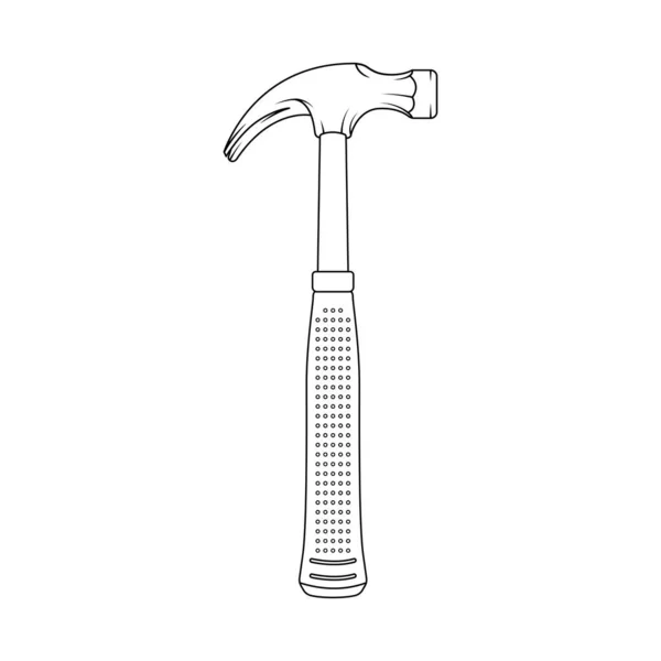 Hammer Outline Icon Illustration White Background — Vector de stock