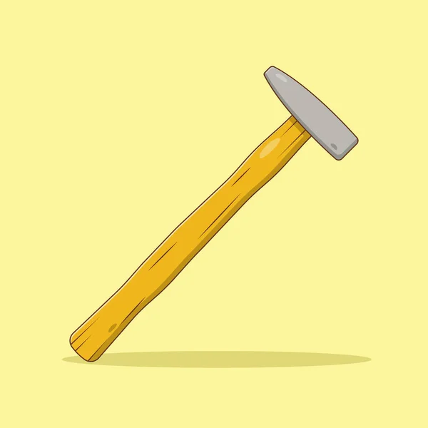 Wooden Sledge Hammer Vector Icon Illustration Work Equipment Vector Flat — Stock vektor