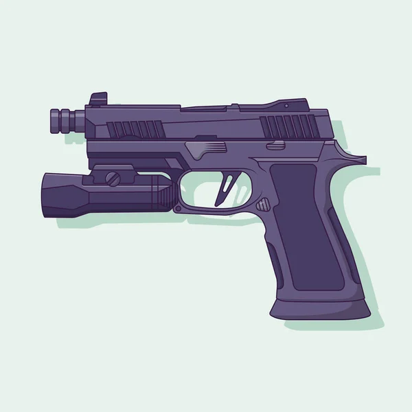 Handgun P320 Vector Icon Illustration Weapon Vector Flat Cartoon Style — Διανυσματικό Αρχείο