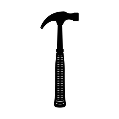 Hammer Silhouette. Black and White Icon Design Elements on Isolated White Background