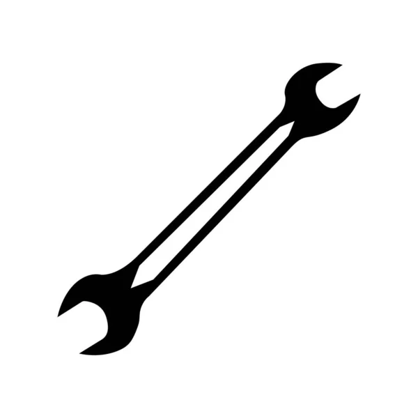 Wrench Silhouette Black White Icon Design Elements Isolated White Background — ストックベクタ