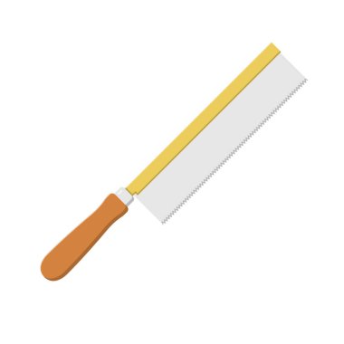 Hand Saw Flat Illustration. Clean Icon Design Element on Isolated White Background