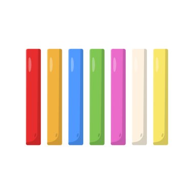 Colorful Chalk Flat Illustration. Clean Icon Design Element on Isolated White Background