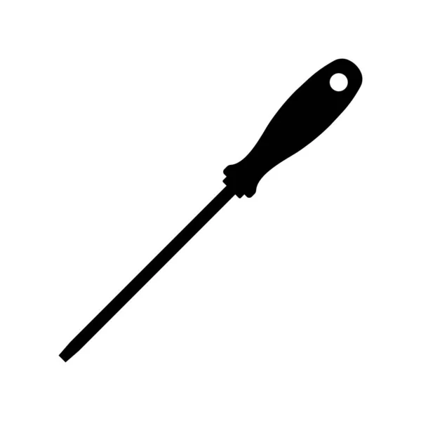 Screwdriver Silhouette Black White Icon Design Elements Isolated White Background — Archivo Imágenes Vectoriales